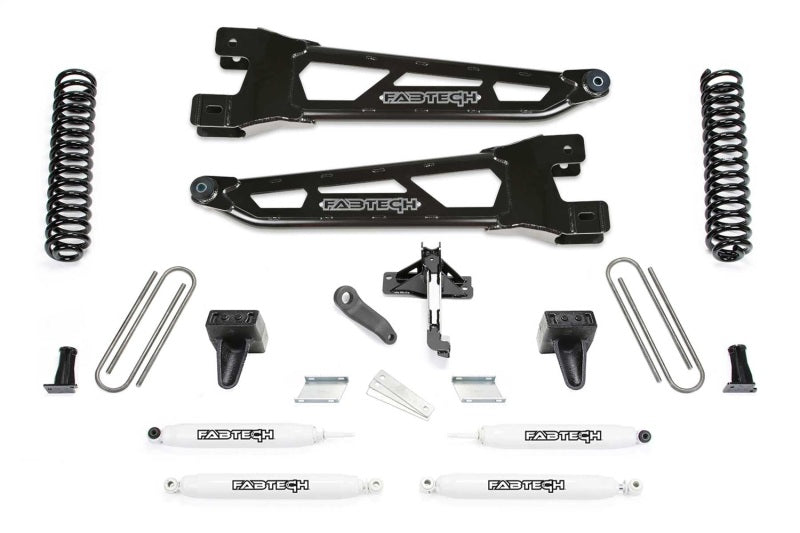 Fabtech 23-24 Ford F250/350 4WD Diesel 4in Radius Arm Lift Kit Performance Shocks - K2406