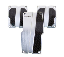 Load image into Gallery viewer, NRG Brushed Aluminum Sport Pedal M/T - Silver w/Black Carbon - PDL-100SL