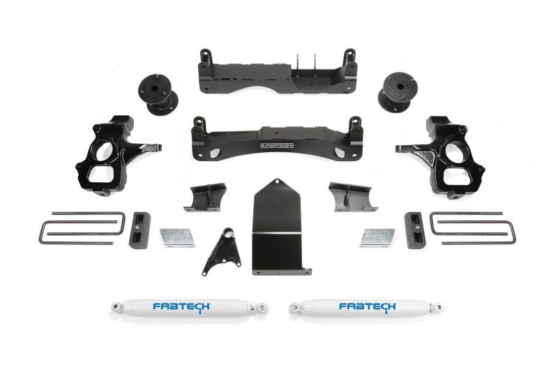 Fabtech 14-18 GM C/K1500 P/U w/oE Forg Stl UCA 4in Basic Sys w/Perf Shks - K1116