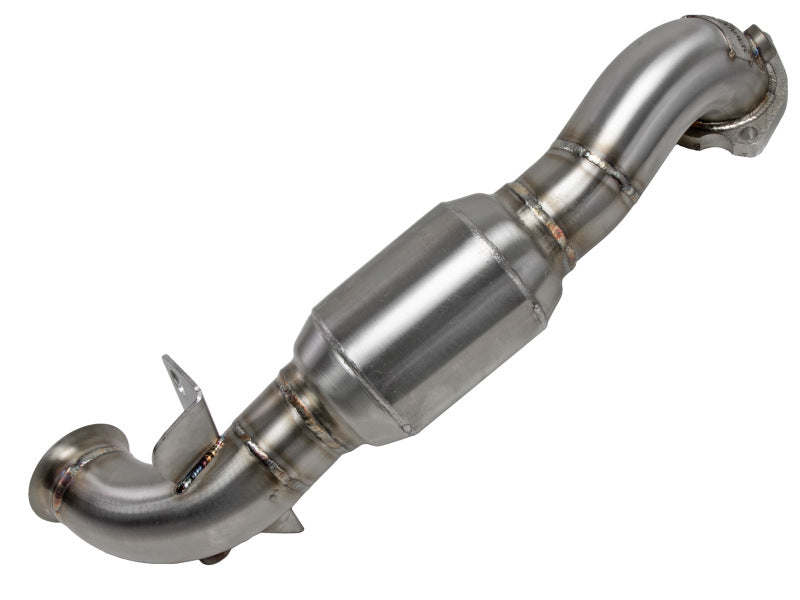 aFe 09-13 MINI Cooper S (R56) L4 1.6L (t) Twisted Steel Down Pipe 2-1/2in 304 Stainless Steel w/ Cat - 48-36318-1HC