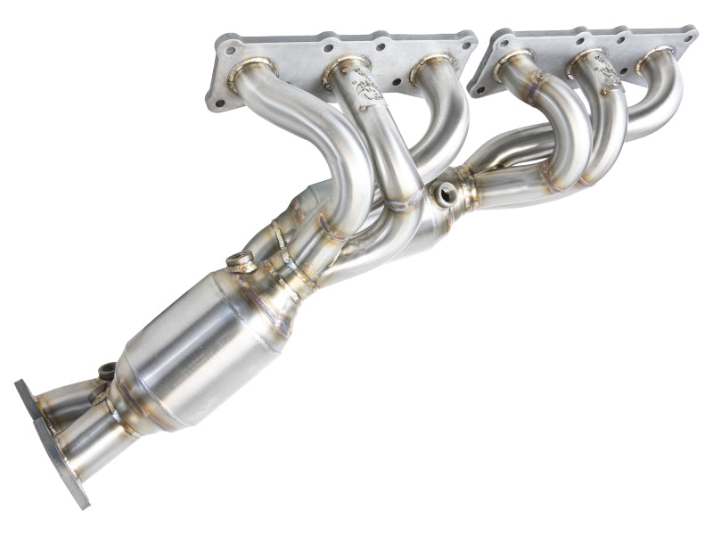 aFe 08-13 BMW 128i (E82/88) L6 3.0L Twisted Steel 304 Stainless Steel Long Tube Header w/ Cat - 48-36307-1