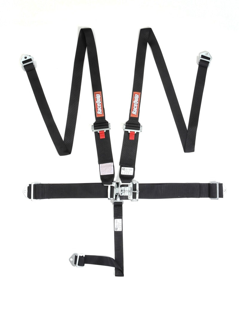 RaceQuip Black L & L 5pt HNR Seat Belt - 717007