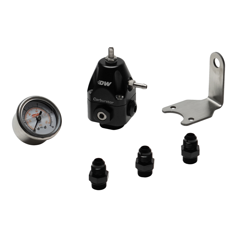 DeatschWerks DWR550C Adjustable Carburetor Regulator w/ 6AN Fittings and Gauge - 6-0550-FRB-66