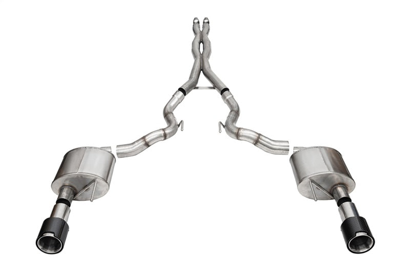 Corsa 2024 Ford Mustang GT Convertible 3in Sport Cat-Back Exhaust - 4.5in Carbon Fiber Tips - 21271CF