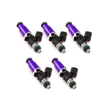 Load image into Gallery viewer, Injector Dynamics 1700cc Injectors - 60mm Length - 14mm Purple Top - 14mm Lower O-Ring (Set of 5) - 1700.60.14.14.5