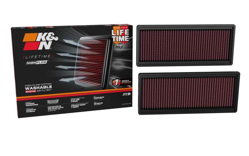 K&N Replacement Air Filter Audi Rs5 V6-2.9L F/I 2027 (2 Per Box) - 33-5160