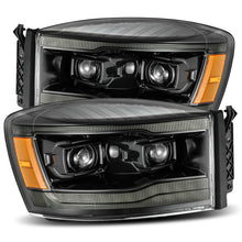 Load image into Gallery viewer, AlphaRex 06-08 Dodge Ram 1500HD LUXX LED Projector Headlights Plank Style Alpha Blk w/Seq Signal/DRL - 880533