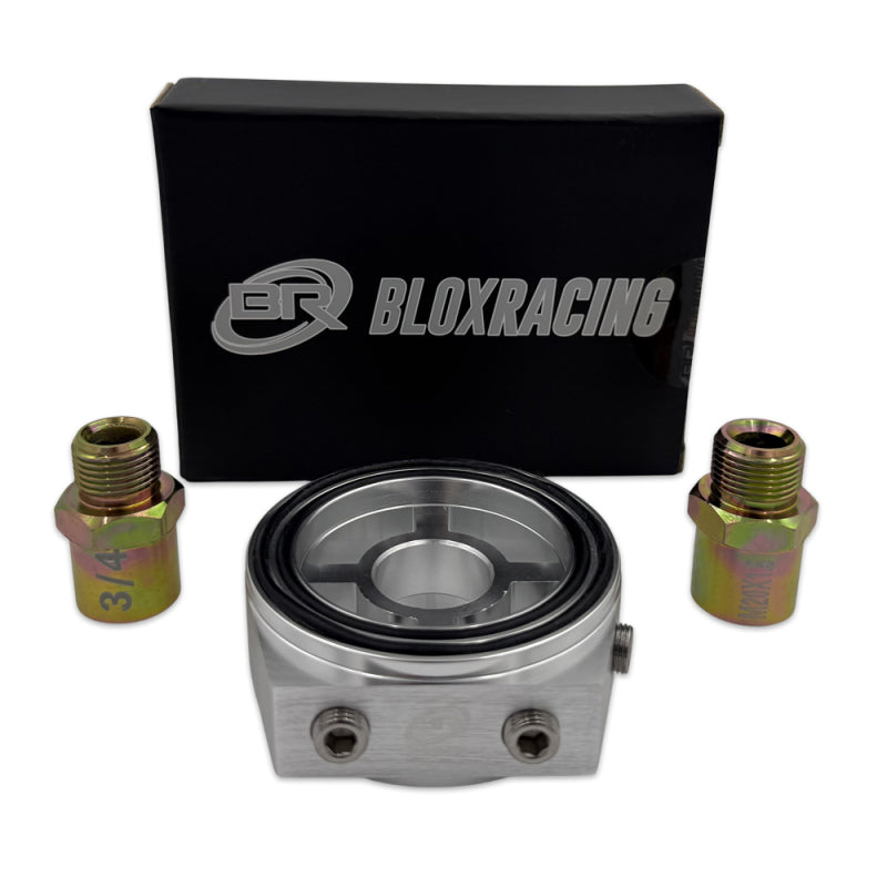 BLOX Racing Oil Filter Block Adapter Silver / For Oil Pressure / Oil Temperature - BXGA-00105-SI