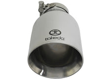 Load image into Gallery viewer, aFe Takeda 304 Stainless Steel Clamp-On Exhaust Tip 2.5in. Inlet / 4.5in. Outlet / 9in. L - Polished - 49T25454-P09