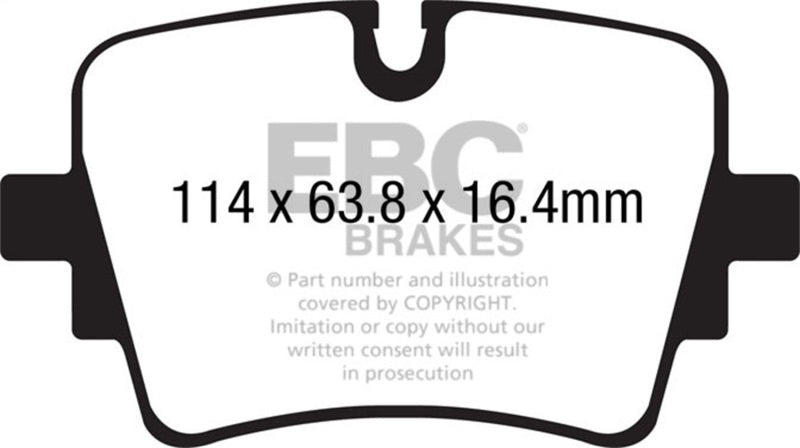 EBC 14+ Jaguar F-Type (Cast Iron Rotors Only) 5.0 Supercharged (490) Yellowstuff Rear Brake Pads - DP42192R