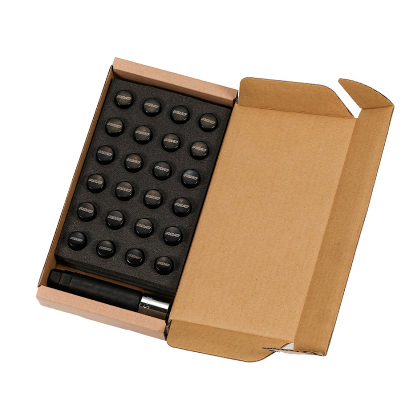 Rays M12x1.50 6 Hole 24pc Lock & Nut Set - Black - W171215B6H