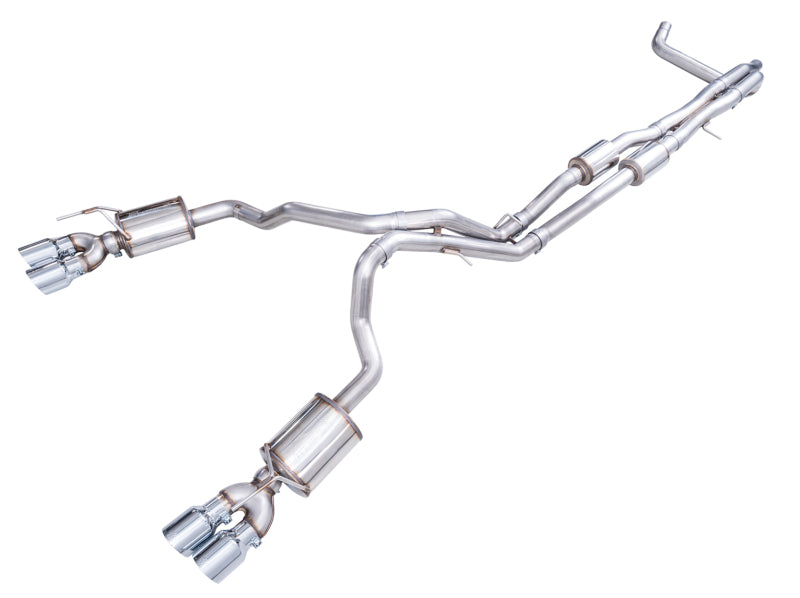 AWE 2021+ Chevy Tahoe/GM Yukon 6.2L 0FG Edition Cat Back Exhaust - Quad Chrome Silver Tips - 3015-42121
