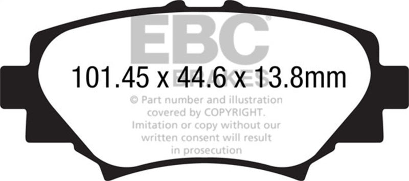 EBC 14+ Mazda 3 2.0 (Japan Build) Yellowstuff Rear Brake Pads - DP42186R