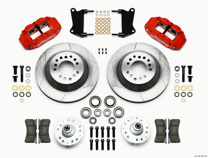 Wilwood Narrow Superlite 6R Front Hub & 1PC Rtr Kit 12.88in-Red 67-69 Camaro 64-72 Nova Chevelle - 140-12271-R