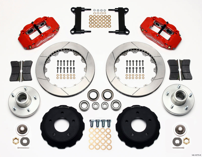 Wilwood Narrow Superlite 6R Front Hub Kit 13.06in Red Chevy C-10 60-87 CPP Drop Spindle - 140-10775-R