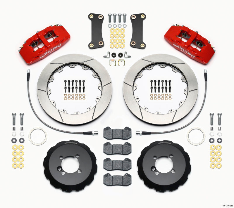 Wilwood Dynapro 6 Front Hat Kit 12.88in Red 2002-Up Mini Cooper w/ Lines - 140-13062-R