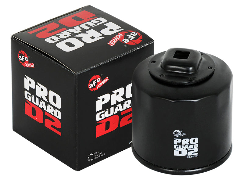 aFe Pro GUARD D2 Oil Filter 02-17 Nissan Cars L4/ 04-17 Subaru Cars H4 (4 Pack) - 44-LF017-MB