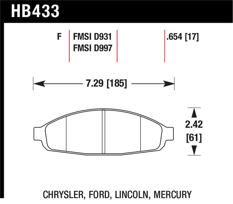Hawk HPS Street Brake Pads - HB433F.654