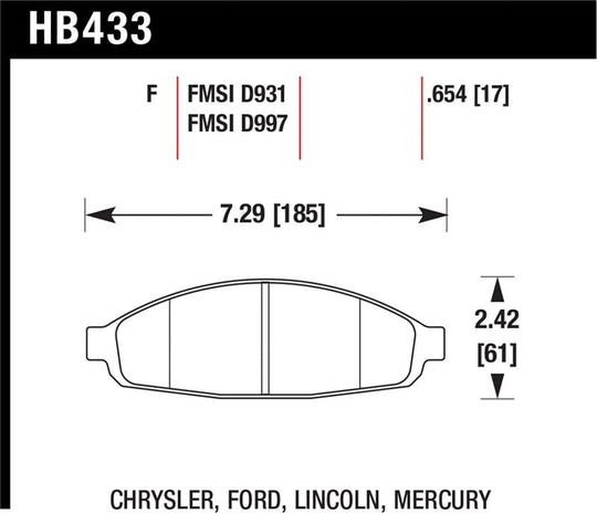 Hawk HPS Street Brake Pads - HB433F.654