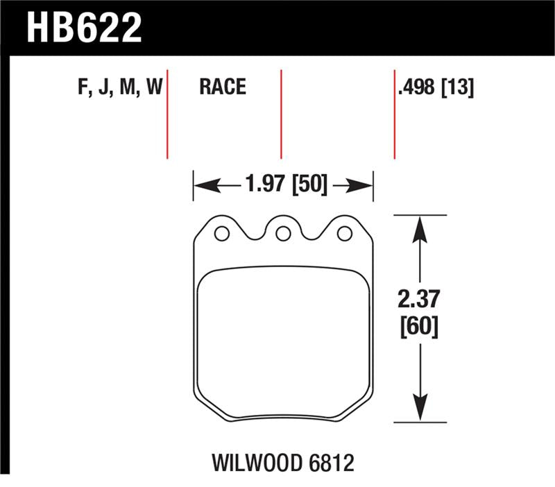 Hawk Wilwood DLS 6812 DTC-30 Brake Pads - HB622W.490