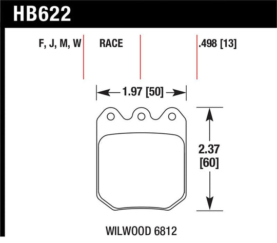 Hawk Wilwood DLS 6812 DTC-30 Brake Pads - HB622W.490