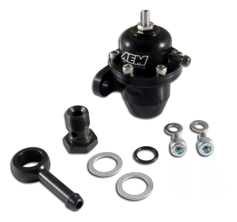 AEM 86-93 Acura / 95-98 TL / 88-91 Civic/CRX / 92-01 Prelude Black Adjustable Fuel Pressure Regulato - 25-303BK