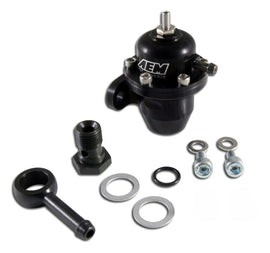 AEM 86-93 Acura / 95-98 TL / 88-91 Civic/CRX / 92-01 Prelude Black Adjustable Fuel Pressure Regulato - 25-303BK