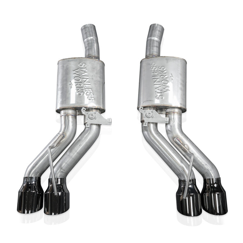 Stainless Works 22-25 Cadillac CT5-V Blackwing Axle Back Exhaust - Black Chrome Tips - CT5V22AB-BC