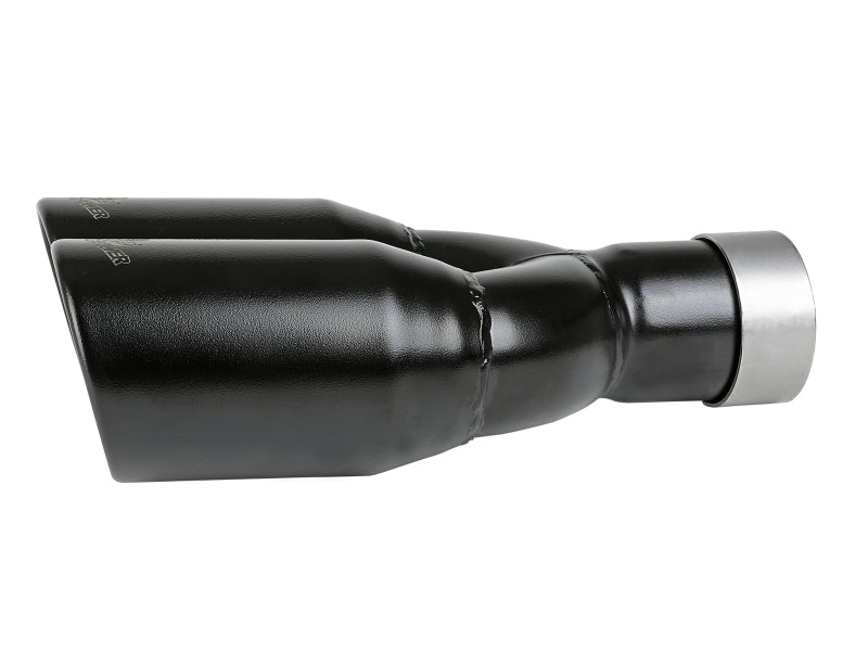 aFe MACH Force-Xp 409 Stainless Steel Clamp-on Exhaust Tip 2.5in Inlet 3.5in Outlet - Black - 49T25374-B12