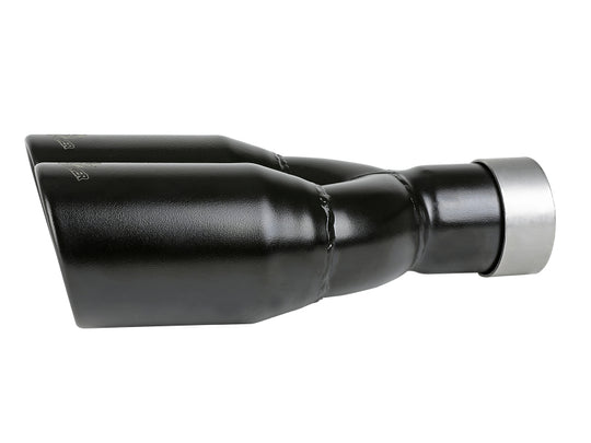 aFe MACH Force-Xp 409 Stainless Steel Clamp-on Exhaust Tip 2.5in Inlet 3.5in Outlet - Black - 49T25374-B12