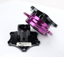 Load image into Gallery viewer, NRG Quick Release SFI SPEC 42.1 - Shiny Black Body / Shiny Purple Ring - SRK-R200BK-PP