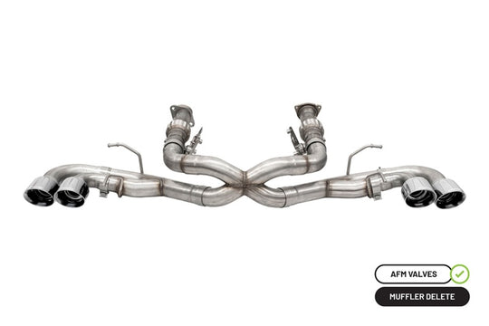 Corsa 20-25 Corvette C8 3in Xtreme Cat-Back Exhaust 4.5in Pol Quad Tips - Integrates stock AFM Valve - 21102