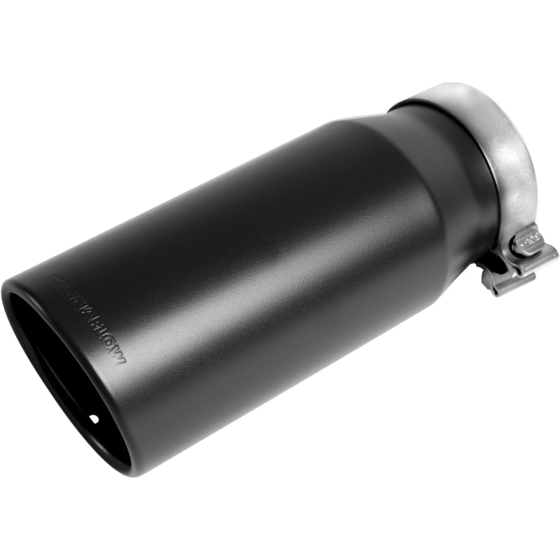 MagnaFlow Tip Stainless Black Coated Single Wall Round Single Outlet 6in Dia 5in Inlet 13in L - 35239