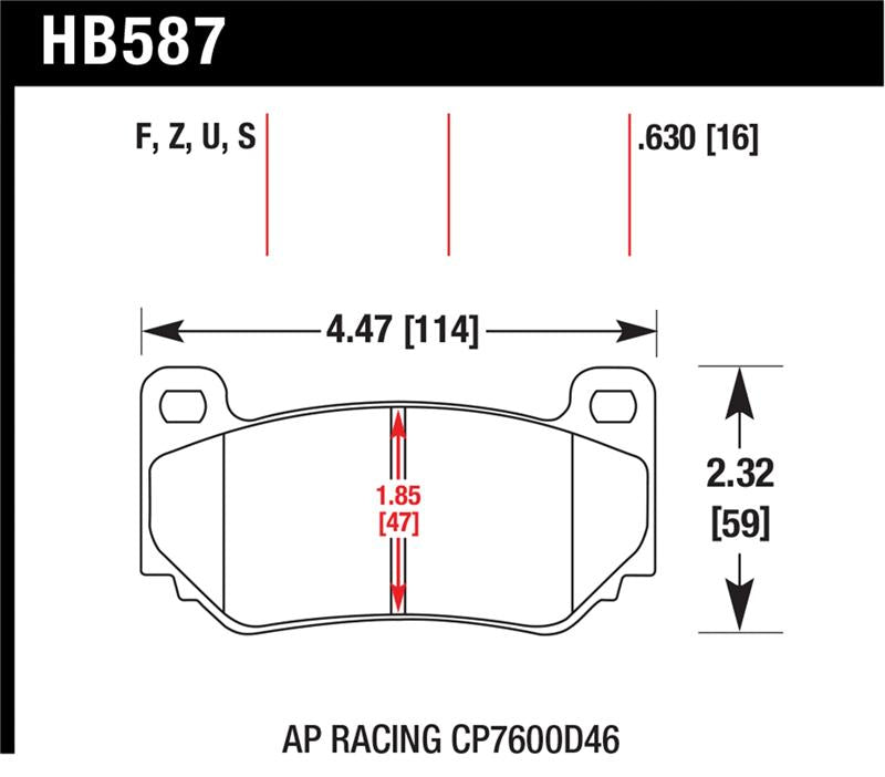 Hawk AP Racing CP7600 DTC-70 Race Brake Pads - HB587U.630