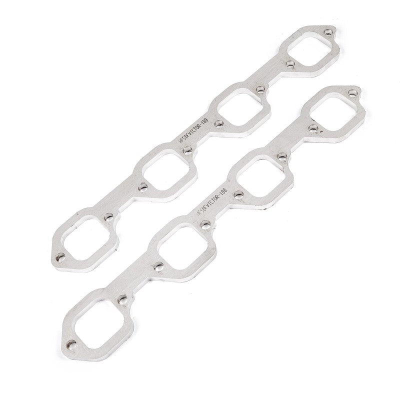 Stainless Works SBF Victor Senior Heads Square Port Header 304SS Exhaust Flanges 2in Primaries - HFSBFVICT200