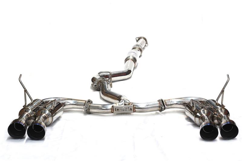 Invidia 11-14 Subaru WRX/STI Sedan Gemini/R400 Single Layer Quad Stainless Steel Tip Catback Exhaust - HS11STIGM4SS
