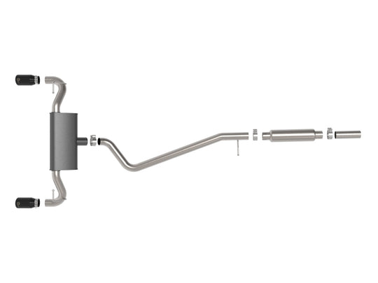 aFe Ford Bronco Sport 21-22 L3-1.5L (t)/L4-2.0L (t) Vulcan Cat-Back Exhaust System- Black Tips - 49-33142-B