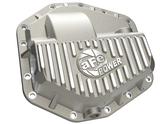 aFe POWER Street Series Front Diff Cover Raw w/ Machined Fins Ford F-250/350 23-26(Dana M235) - 46-71480A