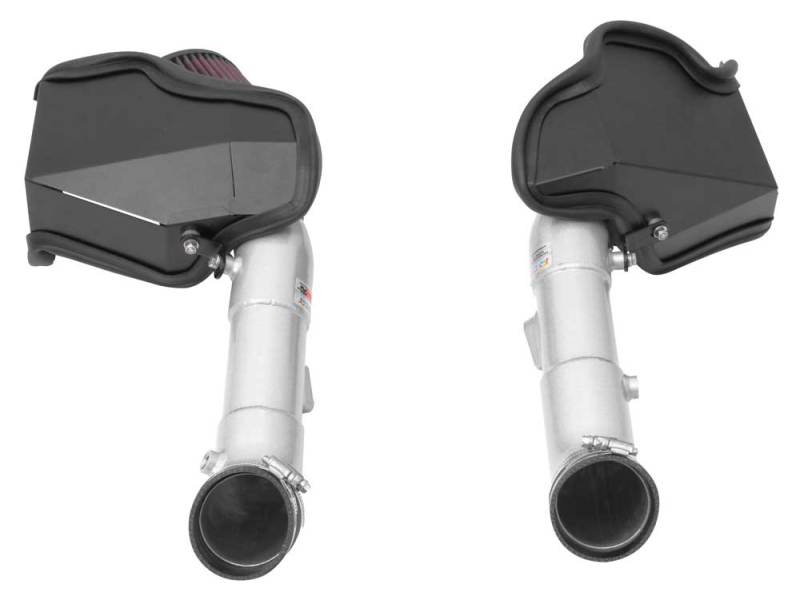K&N 14-15 Infiniti Q50 3.7L V6 Dual Silver Typhoon Short Ram Intakes - 69-7083TS