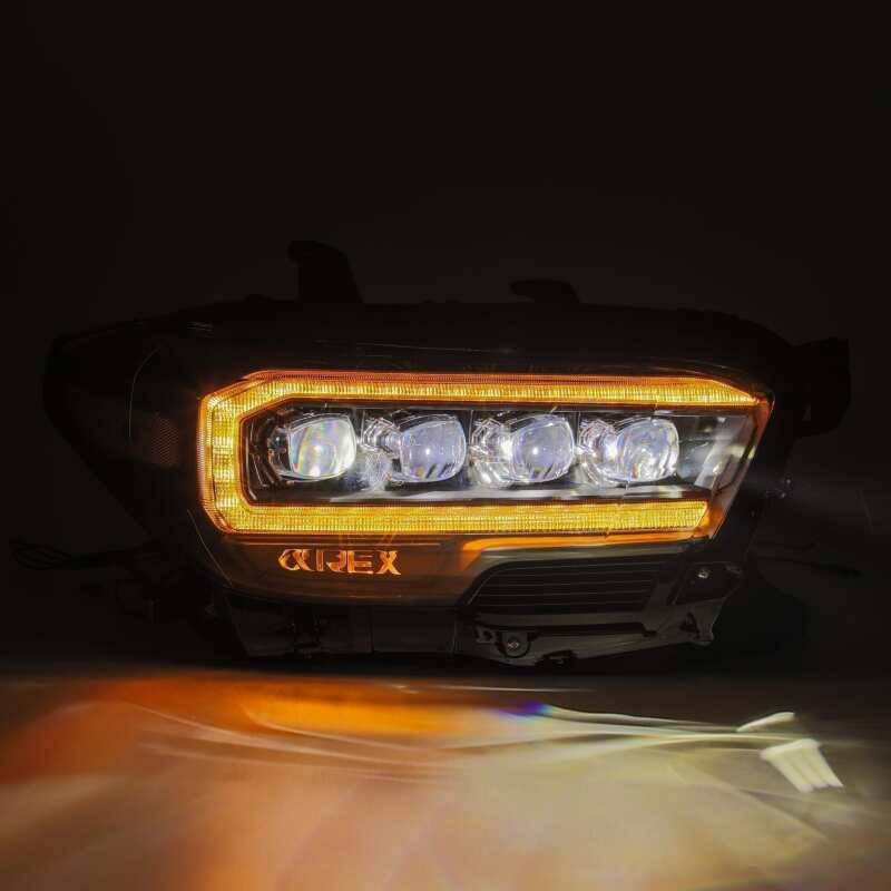 AlphaRex 16-20 Toyota Tacoma NOVA LED Projector Headlight Plank Style Alpha Black w/Activation Light - 880705
