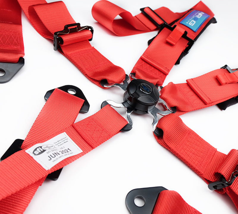 NRG 5PT 3in. Seat Belt Harness / Cam Lock - Red - SBH-B6PCRD