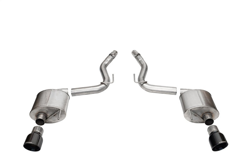 Corsa 24+ Ford Mustang GT Touring Axle-Back Dual Rear Exit with 4.5in Pro Series Black PVD Tips - 21256BLK