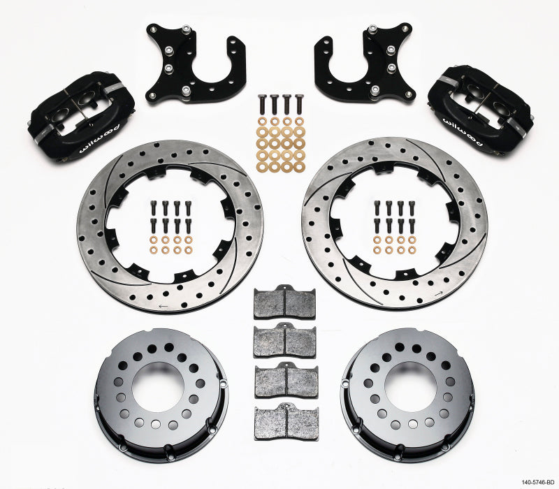 Wilwood Forged Dynalite P/S Rear Kit Drilled Rotor Chevy 12 Bolt-Spec 3.15in Bearing - 140-5746-BD