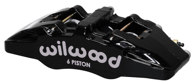 Wilwood Caliper-Forged Dynapro 6 5.25in Mount-R/H 1.38/1.00/1.00in Pistons .81in Disc - 120-13438-BK