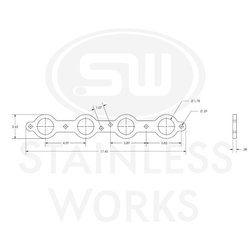 Stainless Works Chevrolet LS1/LS6 Round Port Header 304SS Exhaust Flanges 1-3/4in Primaries - HFLS1175