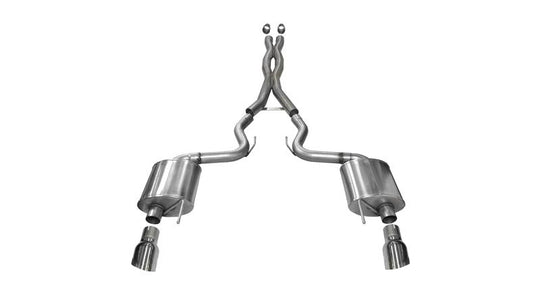 Corsa 2015-2017 Ford Mustang GT 5.0 3in Cat Back Exhaust Polish Dual Tips (Sport) - 14332