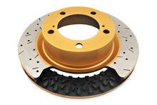Load image into Gallery viewer, DBA 15-21 Nissan GT-R Nismo Front Left 5000 Series 2-Piece Drilled Rotor w/Black Hat - DBA52379BLKLXD