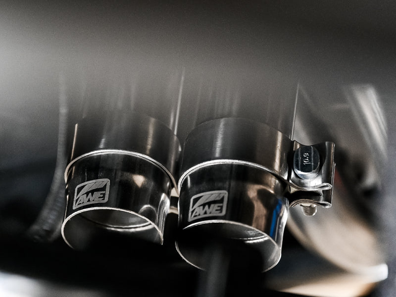 AWE Tuning 16-22 Toyota Tacoma 0FG Cat-Back Exhaust w/ BashGuard - Dual Chrome Silver Tips - 3015-32826