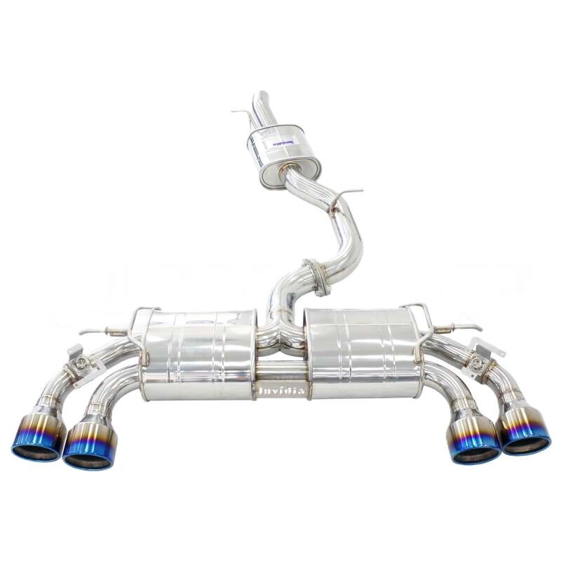 Invidia 2022+ Volkswagen Golf R MK8 76mm R400 Valved Cat Back Exhaust Rolled TI Tips - HS22GFR8GV4RT