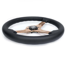Load image into Gallery viewer, NRG Light Weight Gaming Steering Wheel - Blitz 350mm 3 Rose Gold Spokes Slits - Leather - No Dish - ST-018RG-PR